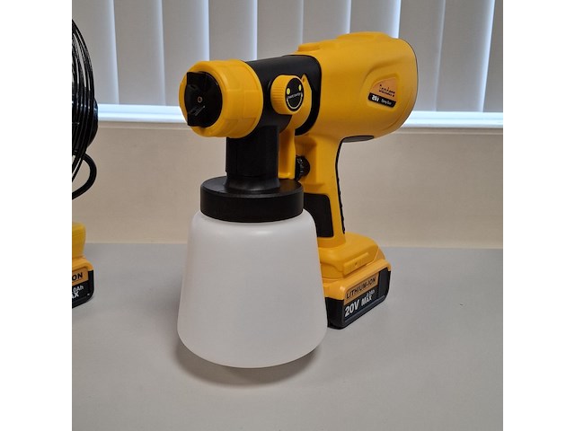 Accu spuitpistool en ventilator 8 inch, geel - afbeelding 8 van  14