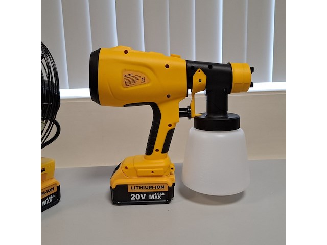 Accu spuitpistool en ventilator 8 inch, geel - afbeelding 9 van  14