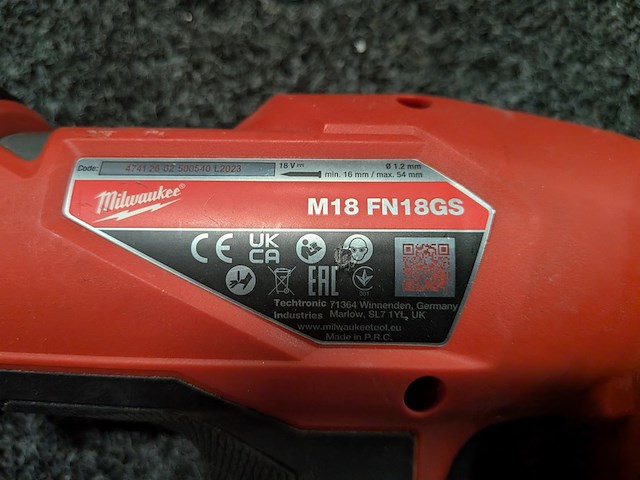 Accu tacker milwaukee, m18 vn18gs, bouwjaar 2023 - afbeelding 12 van  15