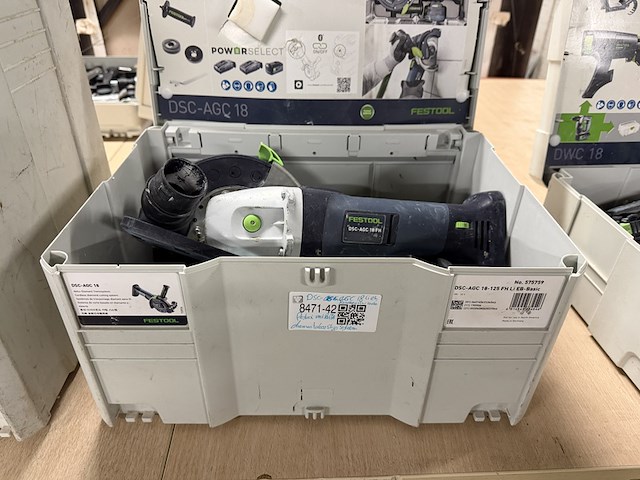 Accu tegelslijper in systainer festool, dsc-agc 18-125 fh li eb-basic - afbeelding 2 van  8