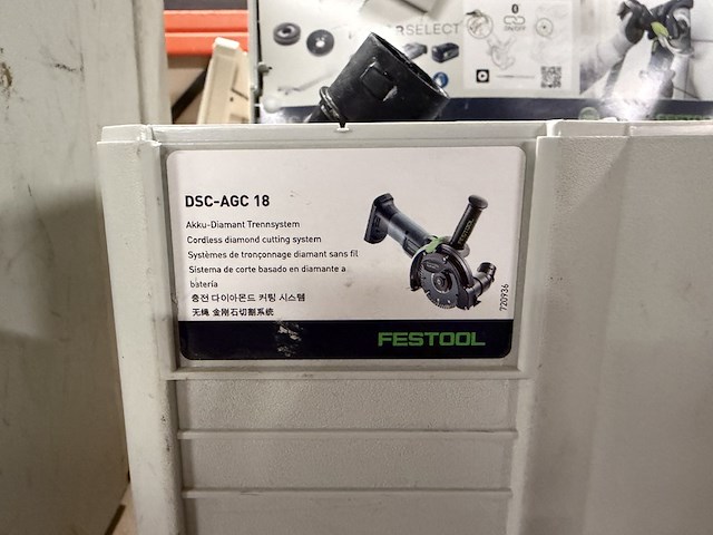 Accu tegelslijper in systainer festool, dsc-agc 18-125 fh li eb-basic - afbeelding 6 van  8