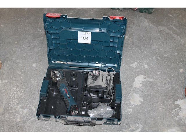 Accu textielschaar bosch gus12v-300 met extra accu en lader in kunststof koffer. - afbeelding 1 van  3