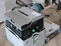 Accu zaagtafel festool csc sys 50 ebi met digitale instelling, twee accu's, lader en diverse accessoires en... onderdeel van combinatiekavel combinatiekavel festool gereedschappen kavels b013 t/m b016. zaag-en werktafel met afzuiging. - afbeelding 2 van  5