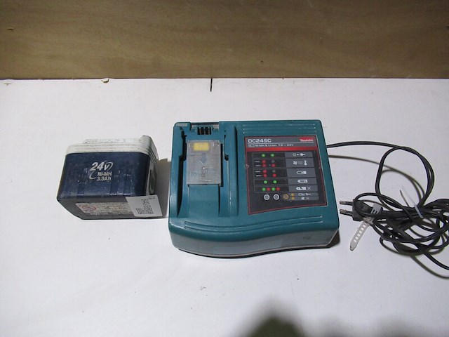 Acculader + accu makita, dc24sc/bh2433 - afbeelding 1 van  2