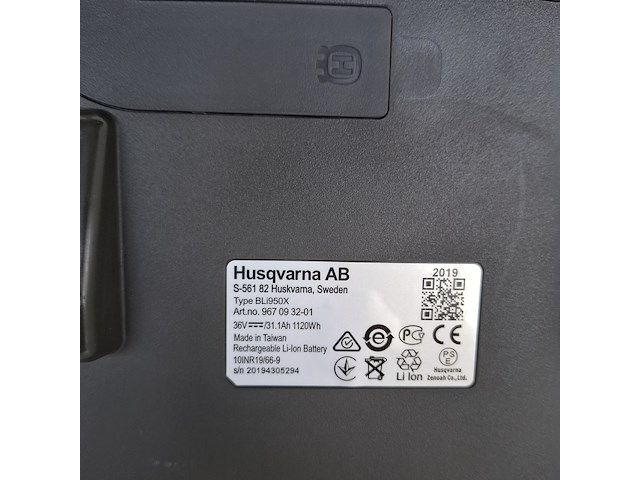 Accupack 36v 31,1ah husqvarna, bli900x, bouwjaar 2020 - afbeelding 4 van  5