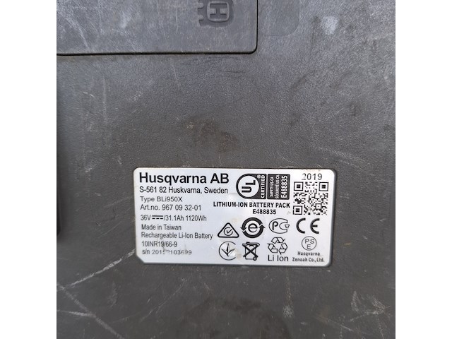 Accupack 36v 31,1ah husqvarna, bli900x, bouwjaar 2020 - afbeelding 4 van  5