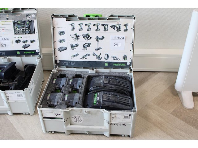 Accupack festool sys18v 4x5,0/tcl6 duo met vier accu's en dubbel lader - afbeelding 1 van  4