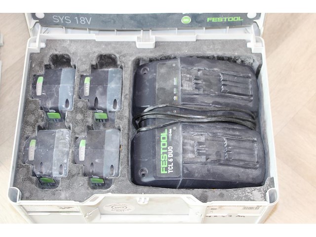 Accupack festool sys18v 4x5,0/tcl6 duo met vier accu's en dubbel lader - afbeelding 3 van  4