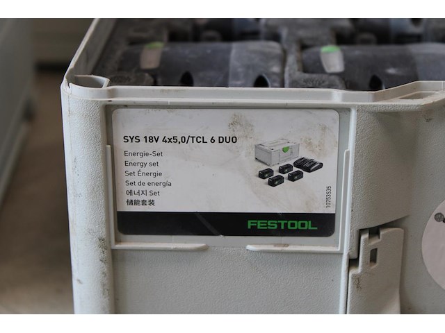 Accupack festool sys18v 4x5,0/tcl6 duo met vier accu's en dubbel lader - afbeelding 4 van  4