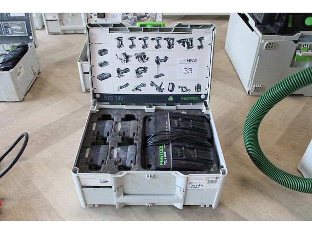 Accupack festool sys18v 4x5,0/tcl6 duo met vier accu's en dubbel lader - afbeelding 1 van  4