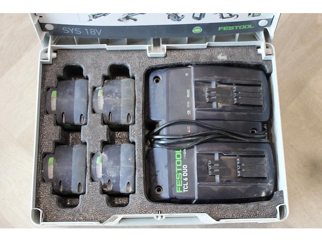 Accupack festool sys18v 4x5,0/tcl6 duo met vier accu's en dubbel lader - afbeelding 3 van  4