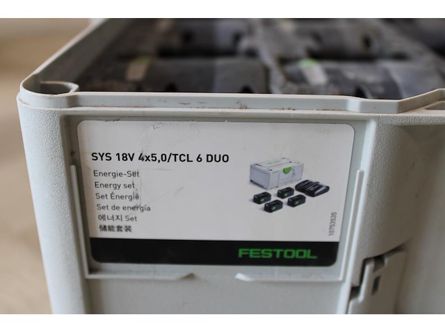 Accupack festool sys18v 4x5,0/tcl6 duo met vier accu's en dubbel lader - afbeelding 4 van  4