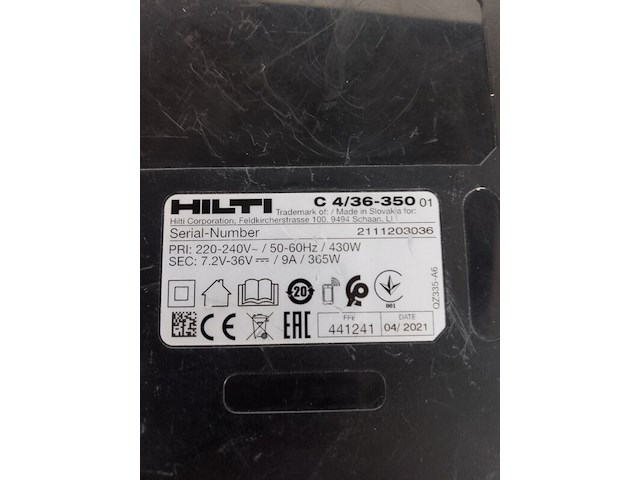 Accupakket | 2x4,0ah/22v accu 1x lader, hilti, 2021 - afbeelding 8 van  9
