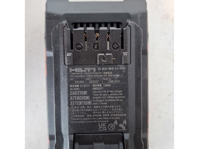 Accupakket 2x4,0ah/22v accu 1x lader hilti hilti, bouwjaar 2022 - afbeelding 4 van  5