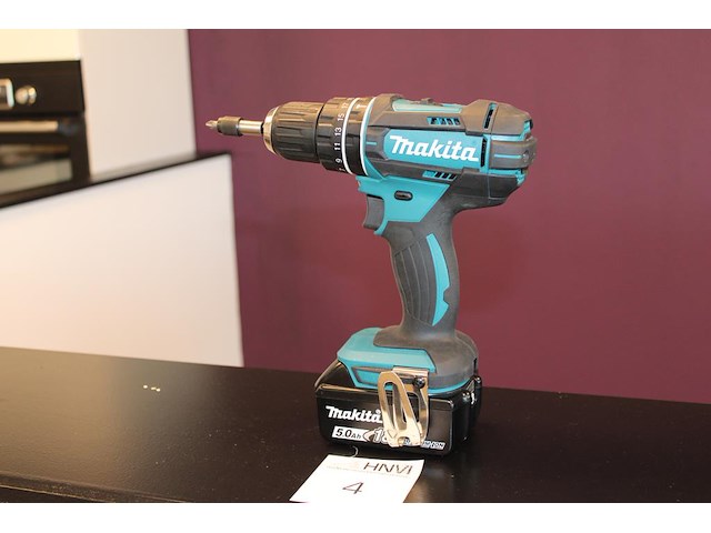 Accuschroefmachine makita dhp482 met 5.0ah 18v accu. - afbeelding 1 van  2