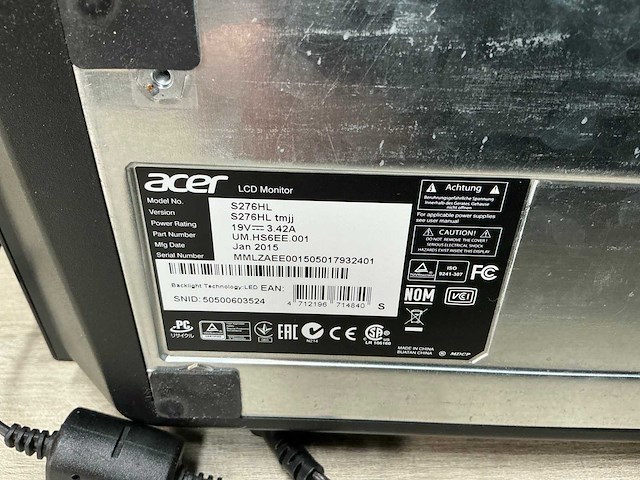 Acer - s276hl - monitor - afbeelding 9 van  9