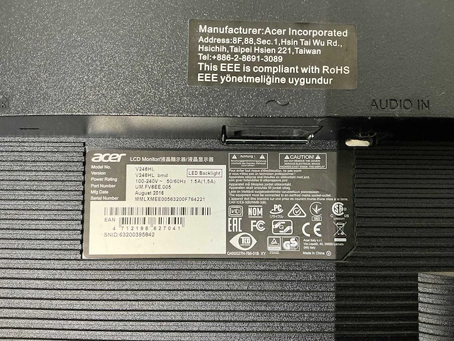 Acer - v246hl - monitor (20x) - afbeelding 2 van  2