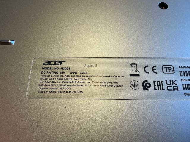 Acer aspire 5 (n20c5) laptop - afbeelding 7 van  8