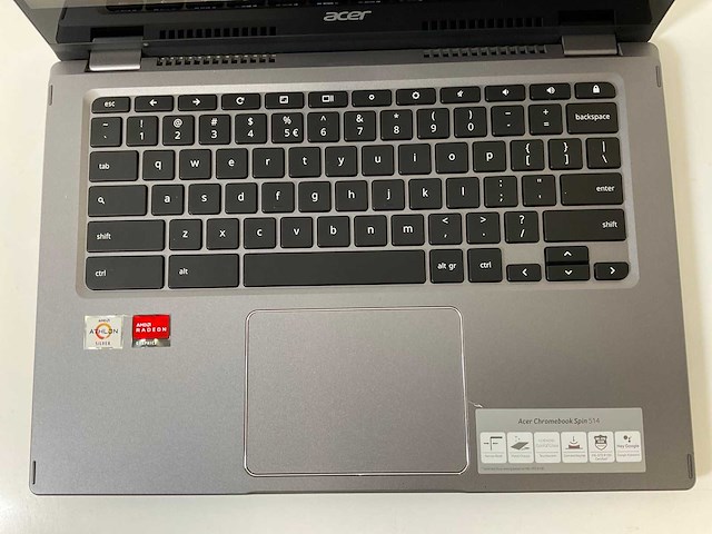 Acer cp514-1w 13.5”, amd athlon silver 3050c, 8 gb ram, 64 gb ssd touchscreen chromebooks (2x) - afbeelding 13 van  16
