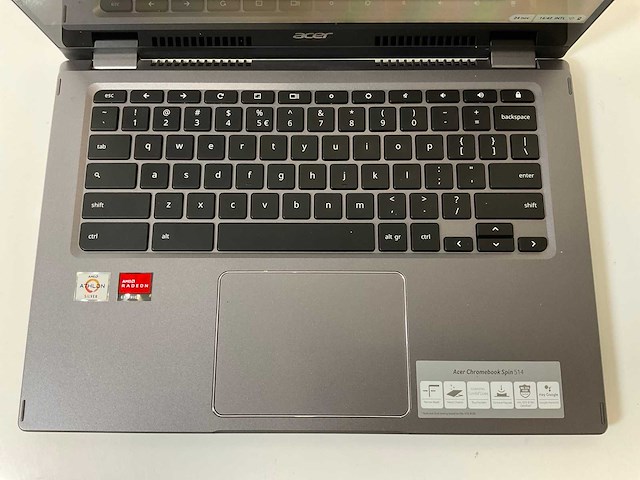 Acer cp514-1w 13.5”, amd athlon silver 3050c, 8 gb ram, 64 gb ssd touchscreen chromebooks (2x) - afbeelding 13 van  16