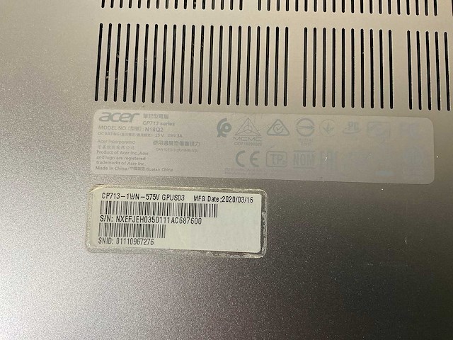 Acer cp713 13.3”, core i5 8th gen, 8 gb ram, 64 gb ssd touchscreen chromebooks (2x) - afbeelding 16 van  16