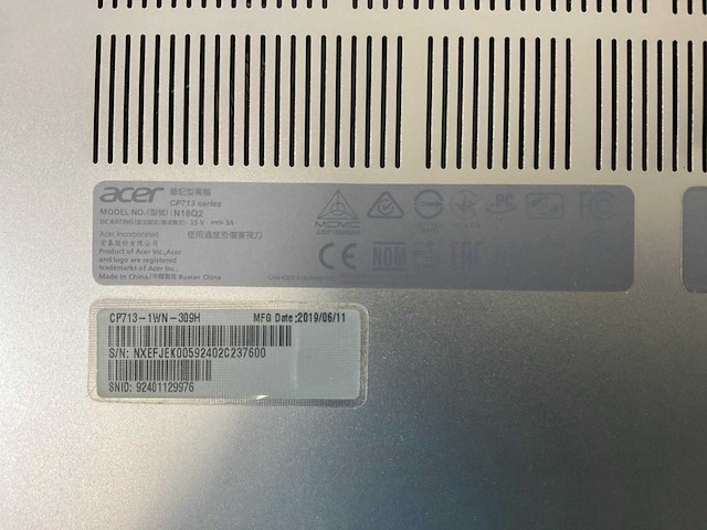 Acer cp713 13.3”, core i5 8th gen, 8 gb ram, 64 gb ssd touchscreen chromebooks (2x) - afbeelding 16 van  16