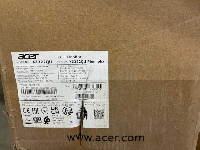 Acer nitro xz2 gaming monitor - afbeelding 2 van  2