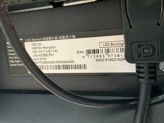 Acer predator xb273k monitor - afbeelding 4 van  7