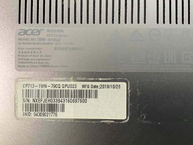 Acer spin 13.5”, core(tm) i7 8th gen, 8 gb ram, 128 gb ssd chromebooks (5x) - afbeelding 4 van  16