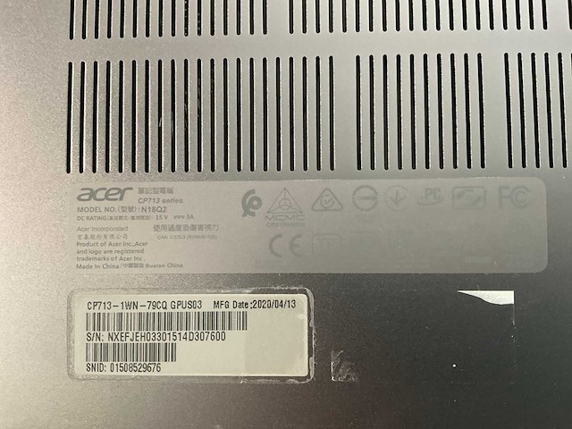Acer spin 13.5”, core(tm) i7 8th gen, 8 gb ram, 128 gb ssd chromebooks (5x) - afbeelding 8 van  16