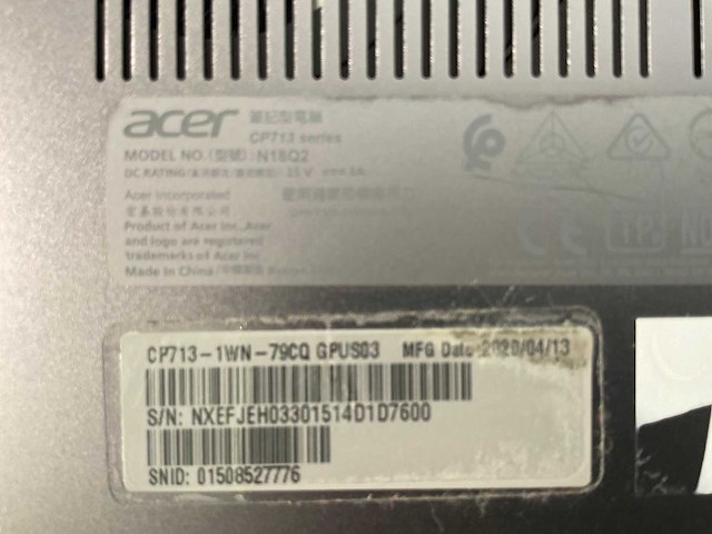 Acer spin 13.5”, core(tm) i7 8th gen, 8 gb ram, 128 gb ssd chromebooks (5x) - afbeelding 4 van  13