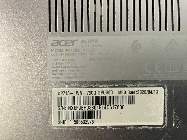 Acer spin 13.5”, core(tm) i7 8th gen, 8 gb ram, 128 gb ssd chromebooks (5x) - afbeelding 3 van  7