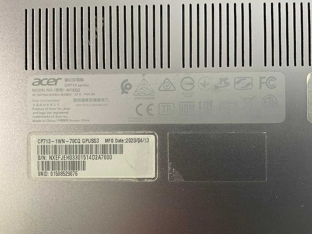 Acer spin 13.5”, core(tm) i7 8th gen, 8 gb ram, 128 gb ssd chromebooks (5x) - afbeelding 2 van  13