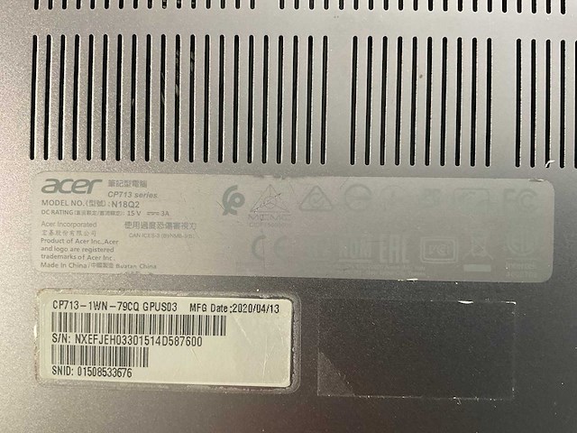 Acer spin 13.5”, core(tm) i7 8th gen, 8 gb ram, 128 gb ssd chromebooks (5x) - afbeelding 4 van  13