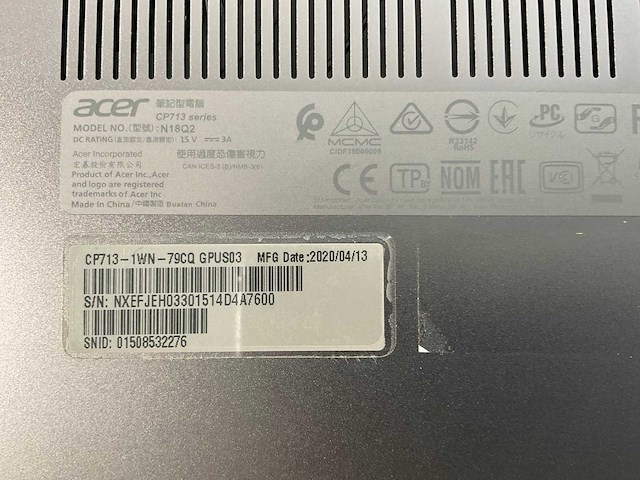 Acer spin 13.5”, core(tm) i7 8th gen, 8 gb ram, 128 gb ssd chromebooks (5x) - afbeelding 13 van  13