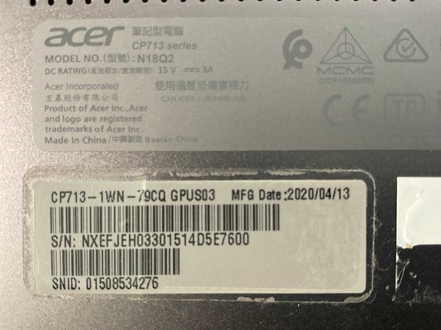 Acer spin 13.5”, core(tm) i7 8th gen, 8 gb ram, 128 gb ssd chromebooks (5x) - afbeelding 2 van  12