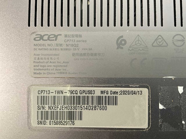 Acer spin 13.5”, core(tm) i7 8th gen, 8 gb ram, 128 gb ssd chromebooks (5x) - afbeelding 7 van  16