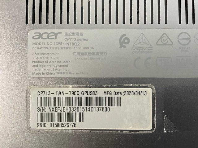 Acer spin 13.5”, core(tm) i7 8th gen, 8 gb ram, 128 gb ssd chromebooks (5x) - afbeelding 2 van  14
