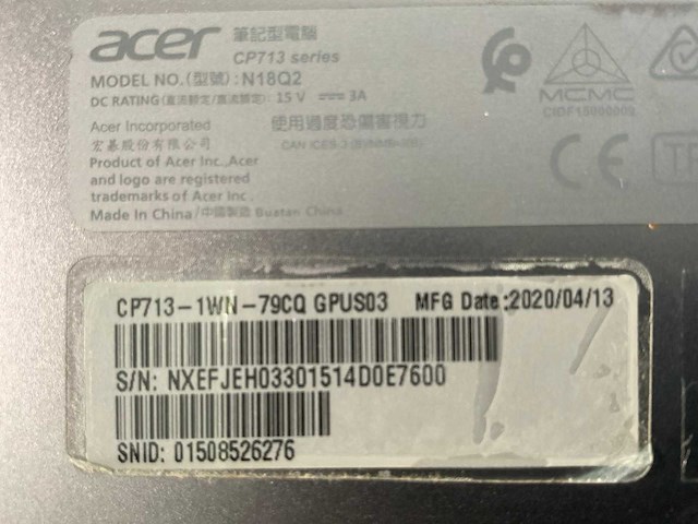 Acer spin 13.5”, core(tm) i7 8th gen, 8 gb ram, 128 gb ssd chromebooks (5x) - afbeelding 6 van  14