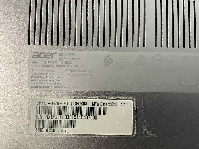 Acer spin 13.5”, core(tm) i7 8th gen, 8 gb ram, 128 gb ssd chromebooks (5x) - afbeelding 7 van  15