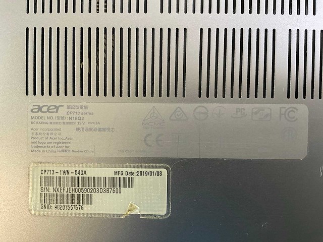 Acer spin cp713 13.5”, core(tm) i5 8th gen, 8 gb ram, 64 gb ssd chromebooks (5x) - afbeelding 4 van  14