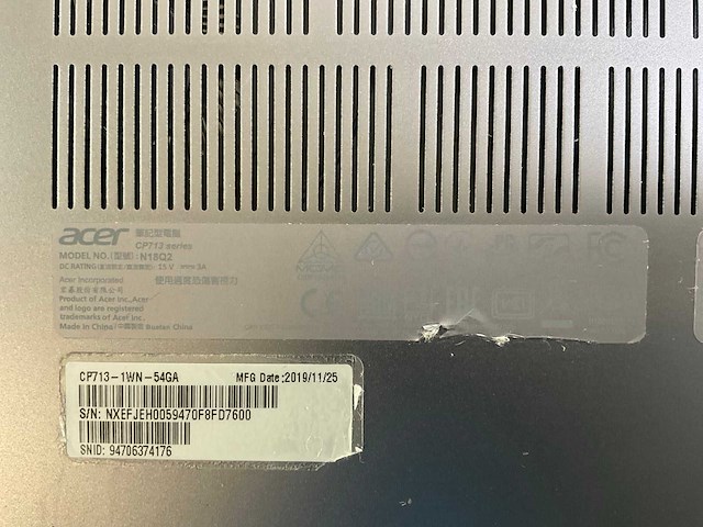 Acer spin cp713 13.5”, core(tm) i5 8th gen, 8 gb ram, 64 gb ssd chromebooks (5x) - afbeelding 5 van  14