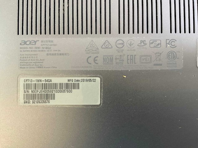 Acer spin cp713 13.5”, core(tm) i5 8th gen, 8 gb ram, 64 gb ssd chromebooks (5x) - afbeelding 13 van  13