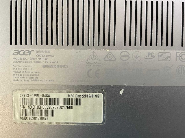 Acer spin cp713 13.5”, core(tm) i5 8th gen, 8 gb ram, 64 gb ssd chromebooks (5x) - afbeelding 2 van  13