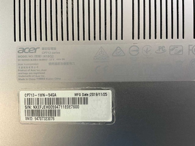 Acer spin cp713 13.5”, core(tm) i5 8th gen, 8 gb ram, 64 gb ssd chromebooks (5x) - afbeelding 5 van  13