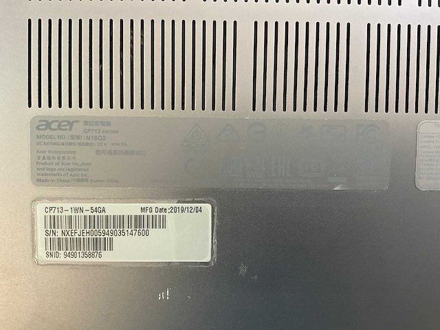 Acer spin cp713 13.5”, core(tm) i5 8th gen, 8 gb ram, 64 gb ssd chromebooks (5x) - afbeelding 13 van  13