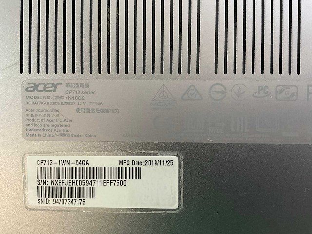 Acer spin cp713 13.5”, core(tm) i5 8th gen, 8 gb ram, 64 gb ssd chromebooks (5x) - afbeelding 2 van  13