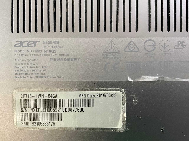Acer spin cp713 13.5”, core(tm) i5 8th gen, 8 gb ram, 64 gb ssd chromebooks (5x) - afbeelding 4 van  13