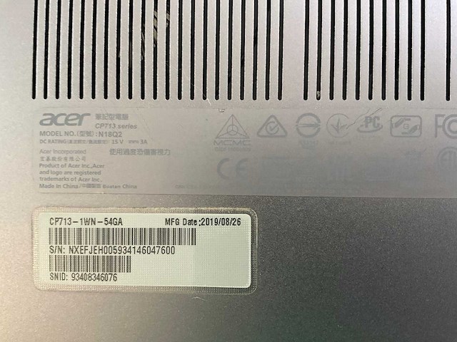 Acer spin cp713 13.5”, core(tm) i5 8th gen, 8 gb ram, 64 gb ssd chromebooks (5x) - afbeelding 5 van  13