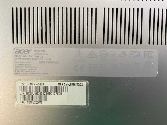 Acer spin cp713 13.5”, core(tm) i5 8th gen, 8 gb ram, 64 gb ssd chromebooks (5x) - afbeelding 2 van  13